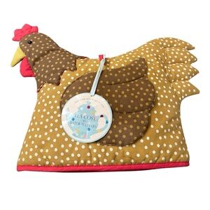 Chicken Shaped Tea Cosy Beige Brown and Red Ulster Weavers NWT
